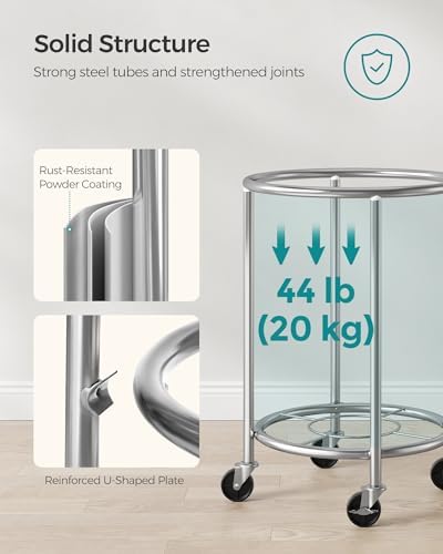 SONGMICS Laundry Basket with Wheels, 29 Gal., Steel Frame, Removable Bag - Image 7