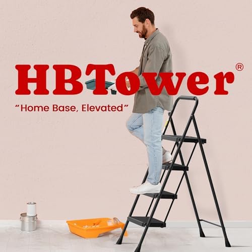 HBTower Step Ladder, 4 Step Ladder Folding Step Stool with Anti-Slip Pedal - Image 7