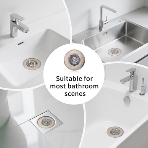 Reversible Shower Drain Hair Catcher, Prevent Clogging Bathtub Drain Cover, Fast Drainage & Easy Clean Tub Drain Hair Catcher for Regular & Pop-up Drain (Brown) - Image 6