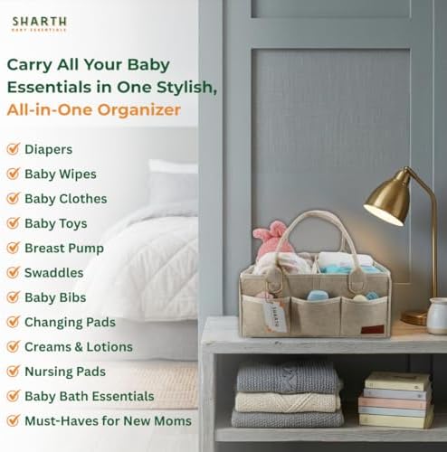 Sharth Baby Diaper Caddy Organizer, Baby Essentials Storage, Nursery Basket - Image 6