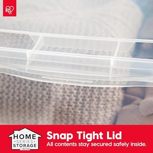 IRIS USA 4-Pack 15 Qt Storage Bins with Lids, Clear, Stackable - Image 6