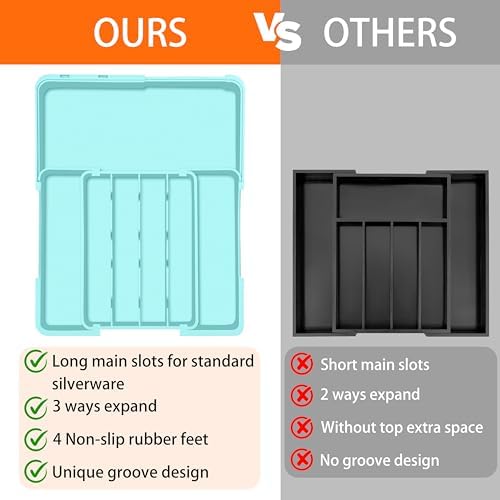 Spaclear Expandable Silverware Drawer Organizer, Utensil Tray for Kitchen - Image 6