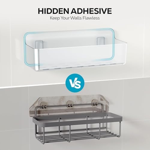 Nieifi Adhesive Shower Shelves, Clear, 2 Pieces - Image 6