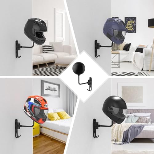 Helmet Hanger Wall Mount 180° Swivel Helmet Holder for Motorcycle Bike Racing Outerwear Sports Gear - Image 7