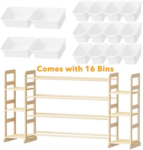 SpaceAid Toy Storage Organizer with 6 Shelves and 16 Bins, Toy Organizers Storage Bookshelf, Kids Bin Shelf Toys Box Bookcase for Bedroom Playroom Organization Room Decor, White - Image 7
