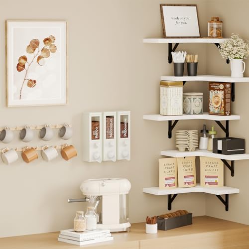 Fixwal Conner Shelves Wall Mounted for Decor, White Set of 5 - Image 7