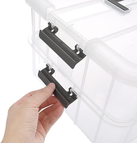 BTSKY 2 Layer Stack & Carry Box, Plastic Storage Container Box with Lid - Image 6