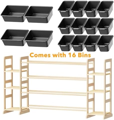 SpaceAid Toy Storage Organizer with 6 Shelves and 16 Bins, Toy Organizers Storage Bookshelf, Kids Bin Shelf Toys Box Bookcase for Bedroom Playroom Organization Room Decor, True Black - Image 7