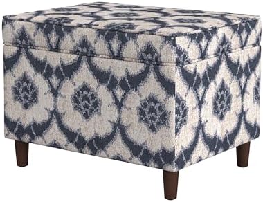 Spatial Order 24" Dinah Collection Storage Ottoman - Blue Medallion Print - Image 6