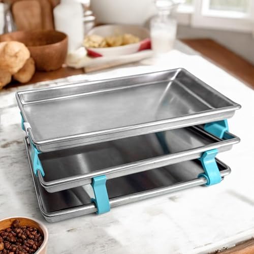 16 PCS Large Cookie Sheet Stackers, Stackable Baking Sheet Holders Reusable Stacking Clips Dividers for Cake Pan, Cooling Rack, Meal Prep, Freeze Dryer Trays Space-Saving Suitable for Home Kitchen - Image 5