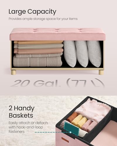 SONGMICS Storage Ottoman Bench with Legs, 30 Inches, 20 Gal. (77 L) - Image 6