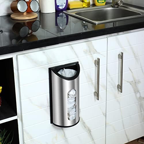 Utopia Kitchen Wall-Mounted Stainless Steel Grocery Bag Holder & Dispenser, Space-Saving Plastic Bag Holder for Kitchen, Pantry or Cabinet, Reusable Plastic Bag Organizer, Silver (Pack of 2) - Image 5