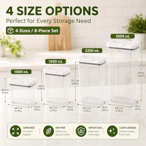 16-Piece Airtight Food Storage Containers, 8 Containers and 8 Lids - Image 6