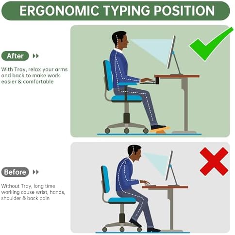UPGRAVITY Extra Large Keyboard Tray Under Desk White - Image 7