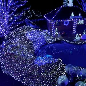 Dazzle Bright Fairy Lights Battery Operated, 20 FT 60 LED Silver Wire Waterproof Battery Operated String Lights, Christmas Decorations for Indoor Outdoor Bedroom Yard Decor, Blue