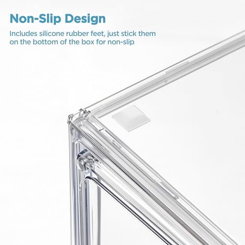 HBlife Baby Bottle Storage Organizer for Countertop Cabinet, 4 Tiers Adjustable Clear Acrylic Bottles Storage Station Case Box Container with 3 Removable Dividers and Magnetic Double Door, X-Large - Image 7
