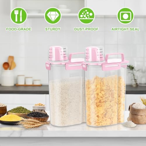 TBMax Rice Storage Container 5 Lbs, Small Airtight Dry Food Container for Flour Cereal Pasta Kitchen Pantry Organization -Red - Image 7