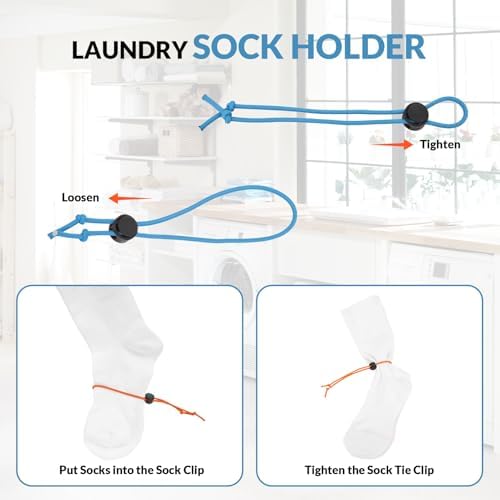 50Pcs Sock Clips - Amazing Laundry Sock Holder and Tie Clips - Organizer for Washing Machine and Dryer - Image 6