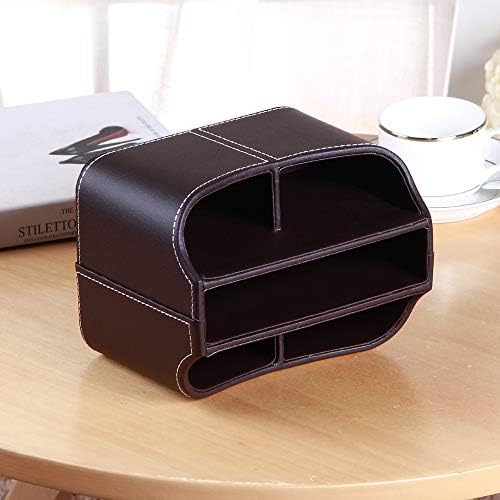 PU Leather 360° Rotatable Remote Control Holder,Nightstand TV Remote Caddy - Image 6