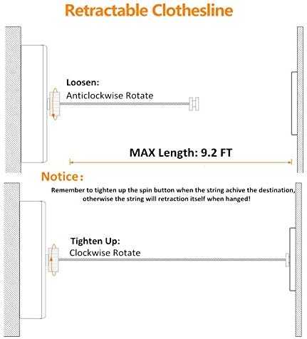 JOOM Retractable Clothesline,9.2 FT Wall-Mounted Laundry Drying Line,Chrome - Image 6