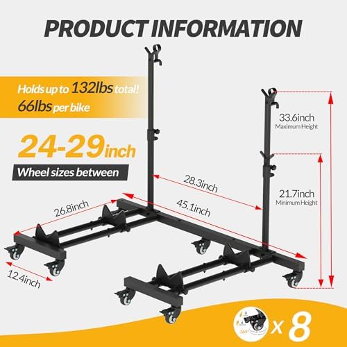 Bike Rack for Garage, Vertical Bike Stand (2 Pack), Fits bikes up to 29" - Image 6