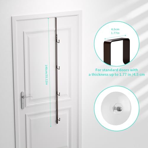 HapiRm Over Door Hat Rack - 4 Packs Metal Hanging Hat Organizer with 16 Hooks Design, Baseball Cap Hanger Organizer Storage Holds up to 80 Caps for Door, Bedroom, Closet(Brown) - Image 7