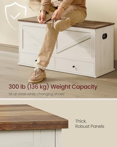VASAGLE Storage Chest with 2 Fabric Drawers, 15.7 x 39.4 x 19.9 Inches - Image 6