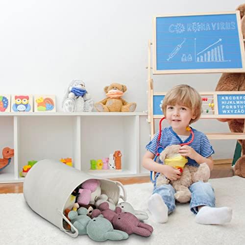 XUANGUO White Cotton Rope Laundry Basket Hamper for Clothes Large - Image 7