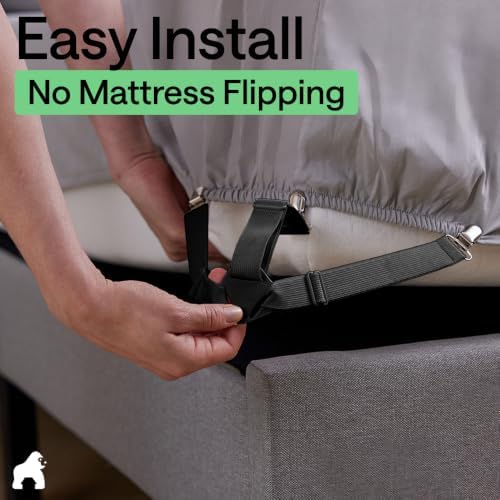GORILLA GRIP Patented Fitted Bed Sheet Holders for Corners, 4 Pack Black - Image 6