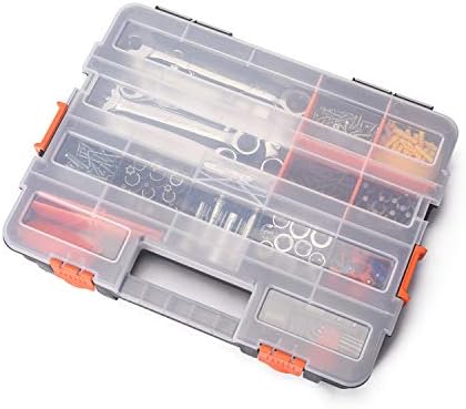 CASOMAN Tool Box Organizer Interlocking Black Small Parts Organizer for Fasteners and Crafts w/Removable Dividers (2 Piece Pack) - Image 7