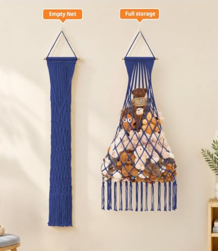 Stuffed animal net Hammock - Large 44'' H, Space-Saving (Sapphire blue) - Image 7