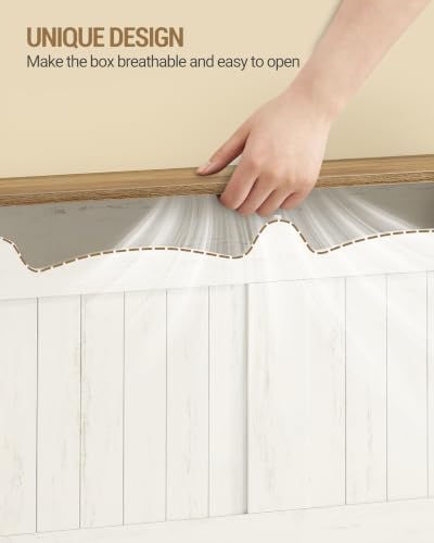 Hzuaneri 47.2 inches Farmhouse Storage Chest | 55 Gal | Retro White - Image 6