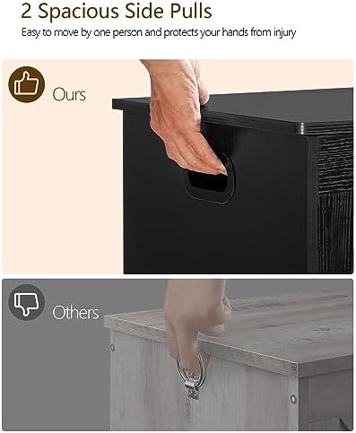 usikey 29.5” Storage Chest, Toy Box with Safety Hinge & Gel Bumpers, Toy Chest, Lift Top Storage Trunk, Supports 220 lb, for Living Room, Bedroom, Entryway, Black - Image 7