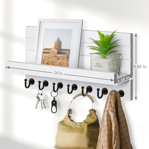HONJIN Key Holder for Wall: Upgraded 7 Sturdy Key Hooks Easy Installation Mail Organizer Wall Mount Hanging Key Rack for Kitchen and Entryway Decor - Image 6