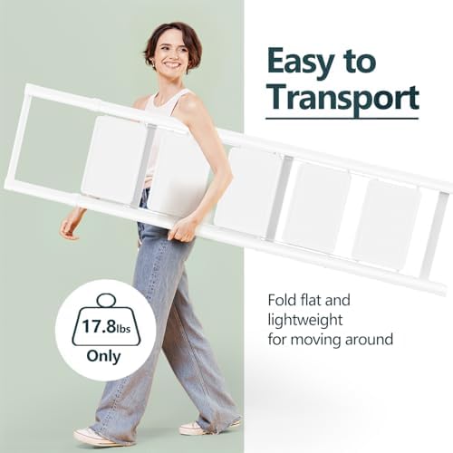 WOA WOA 5 Step Foldable Step Stool with Handrail, 330lbs Load, White - Image 6