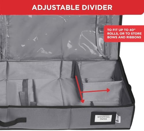 HOLDN’ STORAGE Premium Wrapping Paper Storage Container, Grey - Image 6