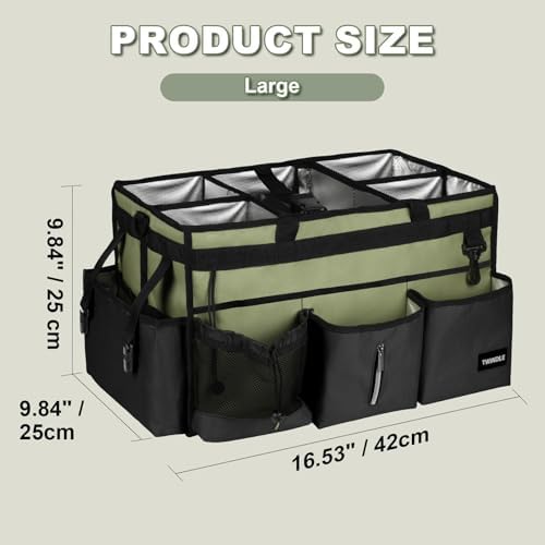 Large Cleaning Caddy Bag with Built-In Support Board, Cleaning Tote Organizer with Removable Divider, Supply Carryall with Adjustable Shoulder Strap and Waist Belt for Cleaners & Housekeeper - Image 6