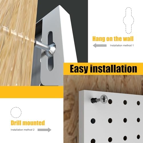 Spampur Peg Board, 4 Pack Metal Pegboard Panels with 50 Hooks - Image 6