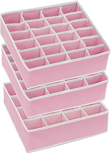 Simple Houseware Sock Drawer Organizer, 3 Pack, Pink - Image 5