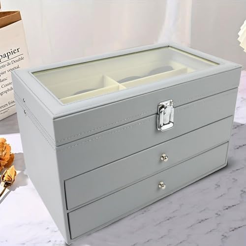 Sunglasses Organizer 18/20 Slots, Multiple Pairs Glasses Storage Case Leather Eyeglasses Display Box for Women Men - Image 7