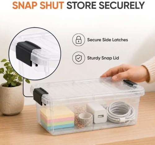 Superio 1.85 Quart Clear Plastic Storage Boxes with Lids, Stackable Organizer Containers, BPA-Free Storage Bins for Home, Office, School & Dorm, 3 Pack - Image 6