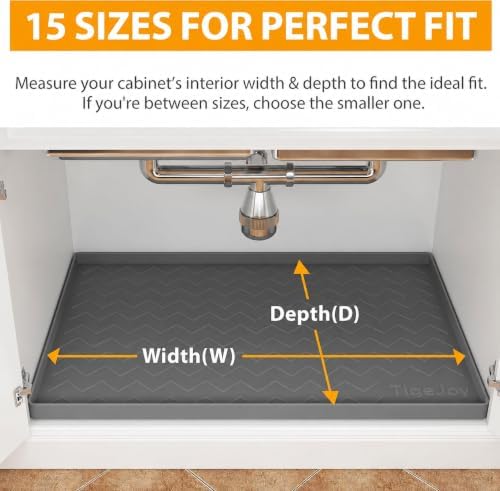 TigeJoy Under Sink Mats for Kitchen Waterproof 34" x 22", Cabinet Liner - Image 7