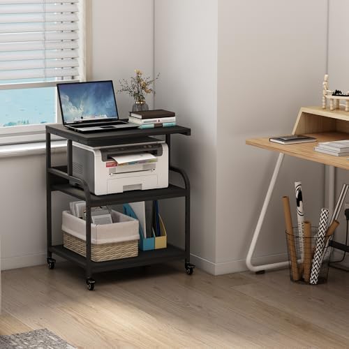 Fannova 23.6"x18.9"x30" Large Printer Stand with Adjustable Storage Shelf - Image 7