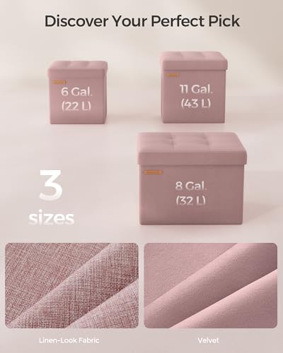 SONGMICS Small Folding Storage Ottoman, 11.8 x 11.8 x 11.8 in - Image 6