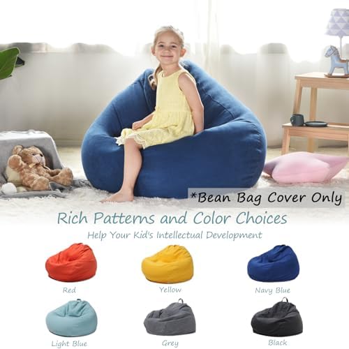 YuppieLife Stuffed Animal Storage Bean Bag Cover, 27" Canvas Toy Organizer - Image 6