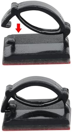 Cable Clips Self with 3M Adhesive Cord Organizer, Wire Holder Clamp Management Sticky for Desk Car Dash Cam Tables Wall, Black 30pcs - Image 7