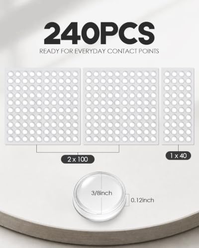 240PCS Clear Cabinet Door Bumpers, Self Adhesive Rubber Pads - Image 7