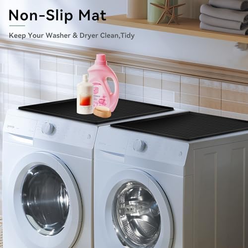 2 Pack Washer and Dryer Covers for the Top, 23.6'' x 19.7'' Silicone Rubber Mat for Laudry Machine & Dryer,Non-slip Heavy Duty Waterproof Washable Top Protector Mat Pad for Laundry & Kitchen - Image 6
