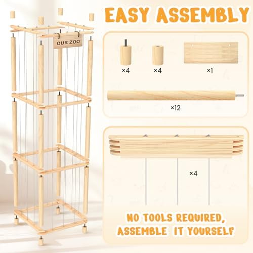 Woodure Stuffed Animal Storage & Organizer, Wooden Toy Holder Zoo for Kids - Image 6