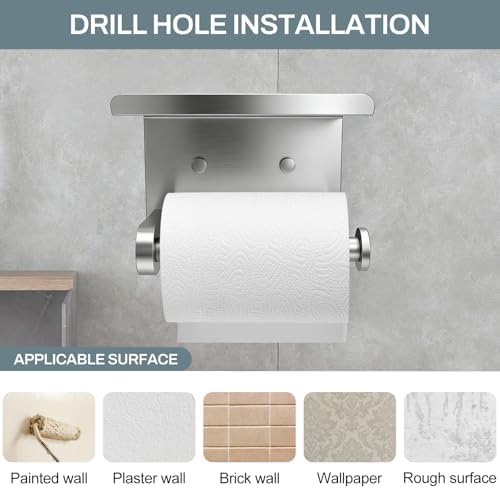 SetSail Toilet Paper Holder with Shelf, Brushed Nickel - Image 6